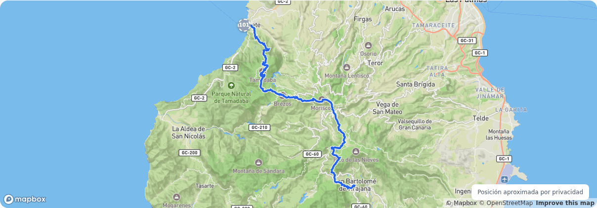 Mapa en vivo sobre el track real de la carrera